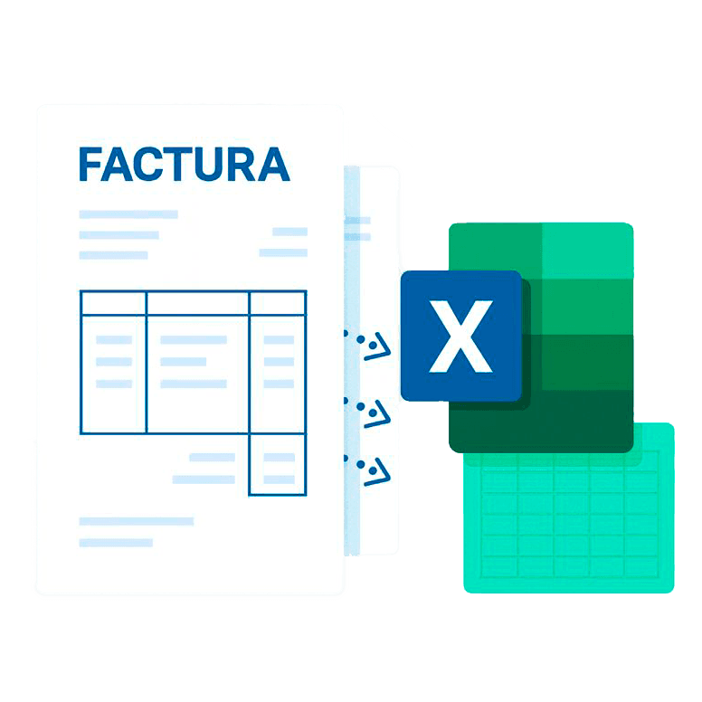 Interfaz de KontaScan mostrando la conversión automática de facturas a Excel contable